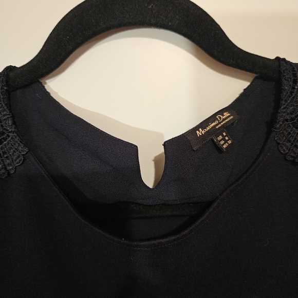 MASSIMO DUTTI Shift Dress with lace Detail. Sz M. Navy Blue. - Picture 6 of 9